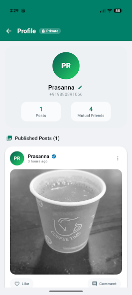 Circles private social feed
